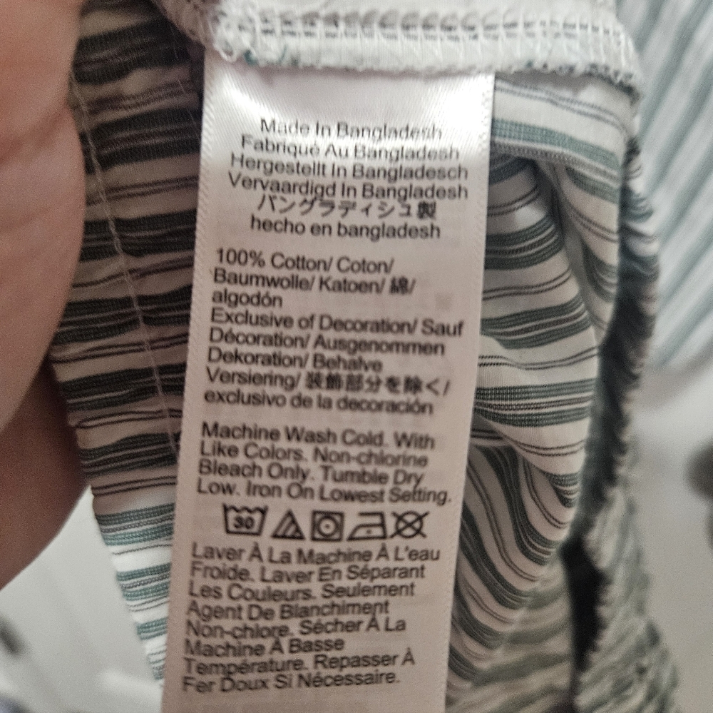J. Crew 100% Cotton Green Striped Pajamas S - Picture 7 of 7